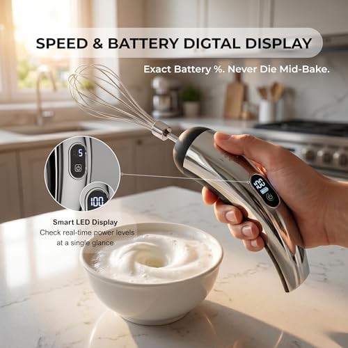 Mini cordless hand mixer with digital display — photo 4
