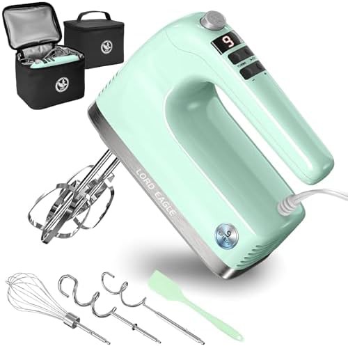 Ergonomic nine speed digital electric mixer