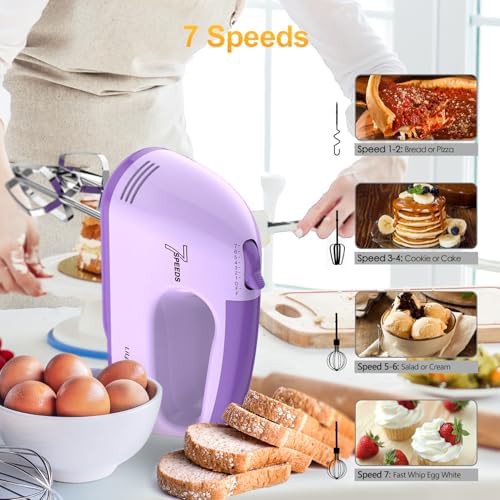 Purple electric mixer with storage box — photo 3