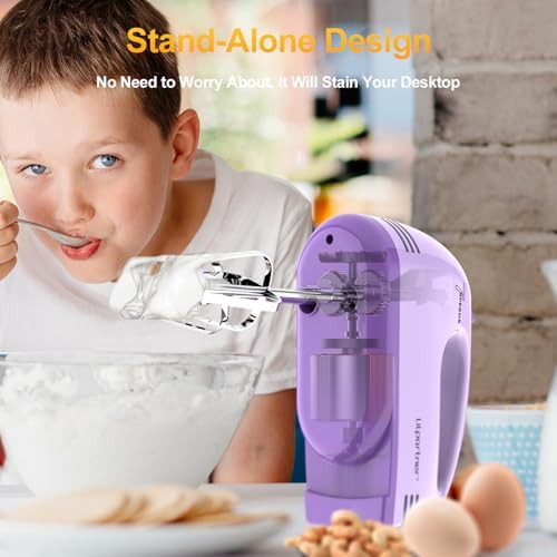 Purple electric mixer with storage box — photo 4