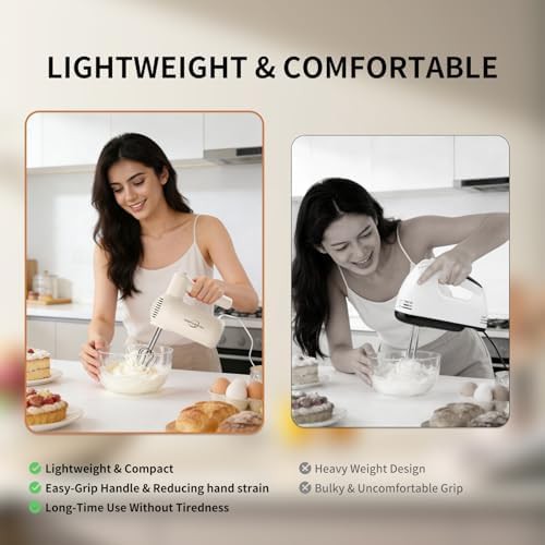 Electric 5-speed hand mixer in white — photo 3