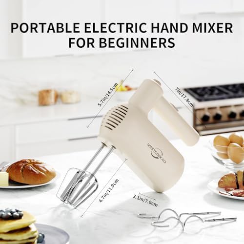 Electric 5-speed hand mixer in white — photo 5