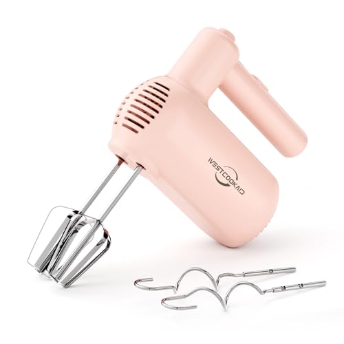 Hand Mixer Electric Handheld 5-Speed Upgraded Motor Pink