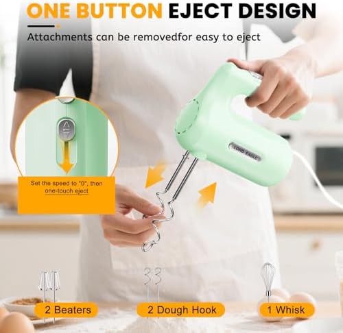 Compact Five Speed Electric Mixer in Green — photo 4