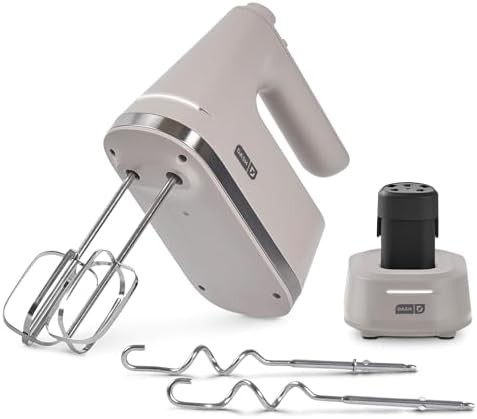 French grey cordless mixer with dough hooks