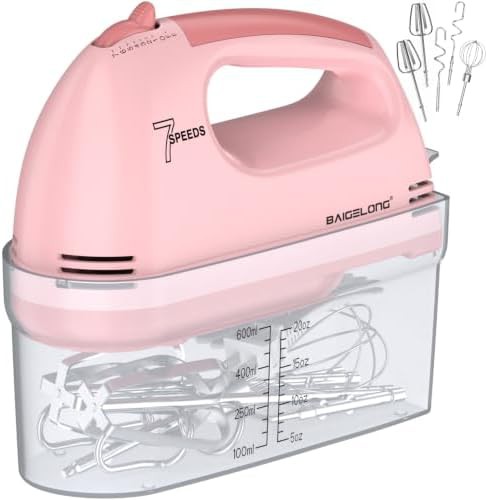 Pink Seven Speed Mixer with Storage Case