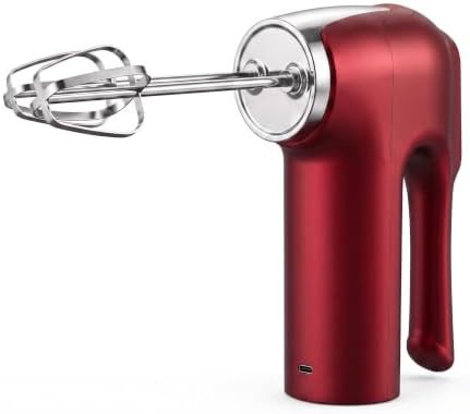 Burgundy cordless mixer with dough hooks